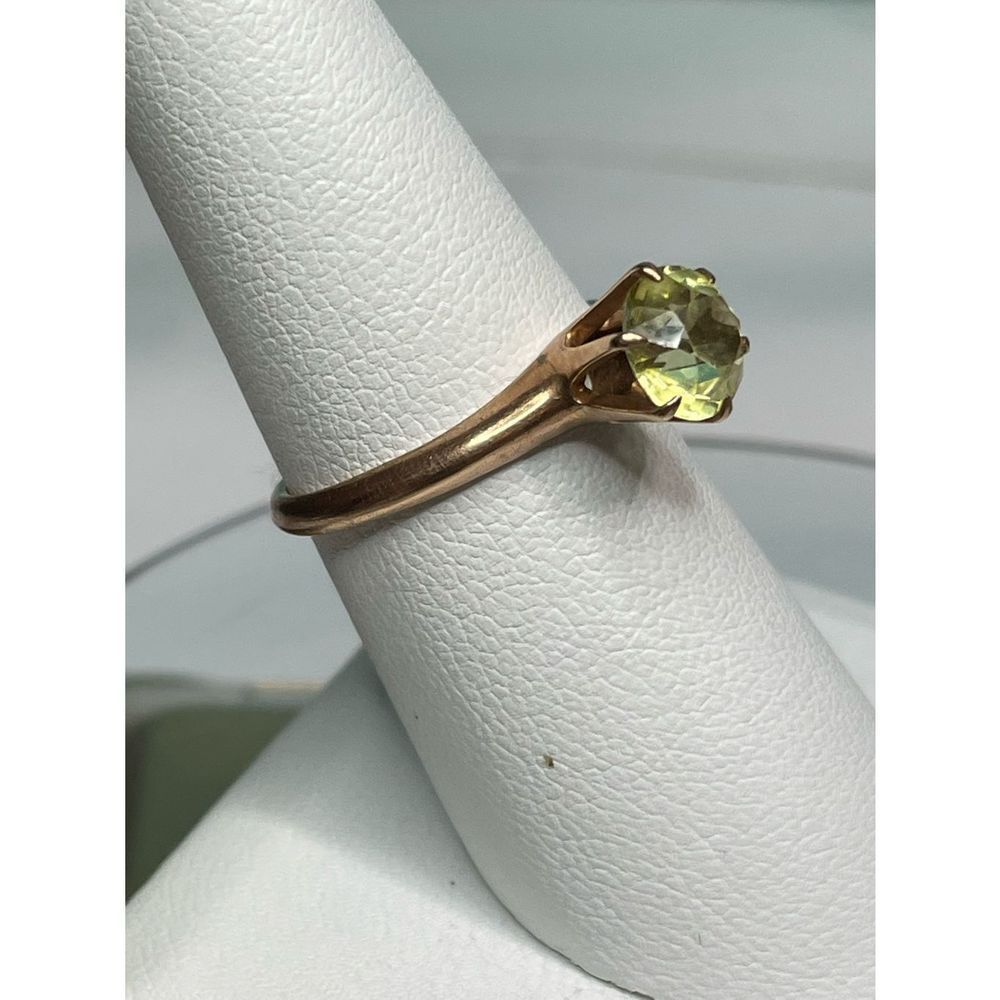 Vintage 10k yellow gold yellow sapphire ring - Picture 7 of 9